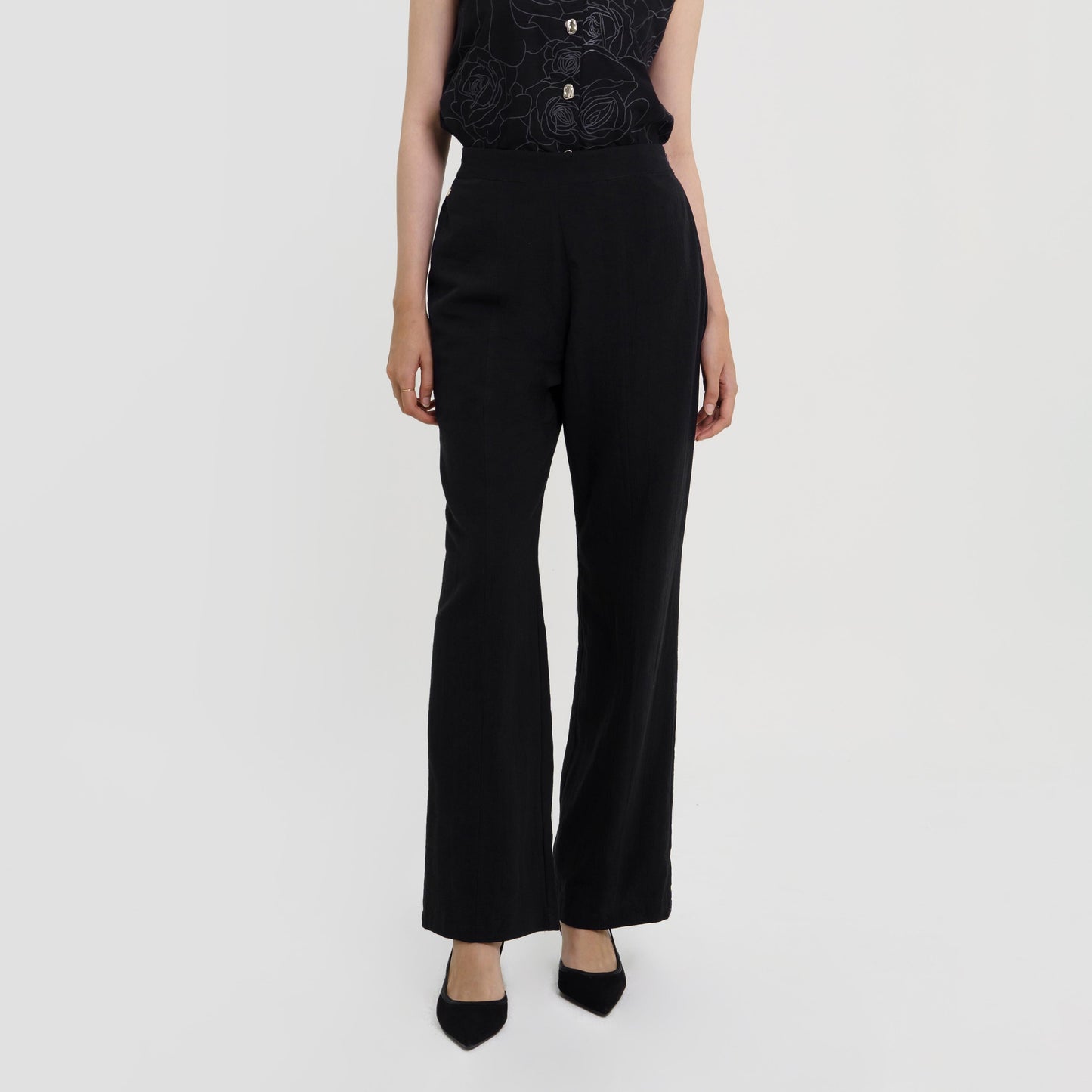 Momelca Cassie Linen Pants Celana Panjang Casual Formal Basic Wanita Nyaman