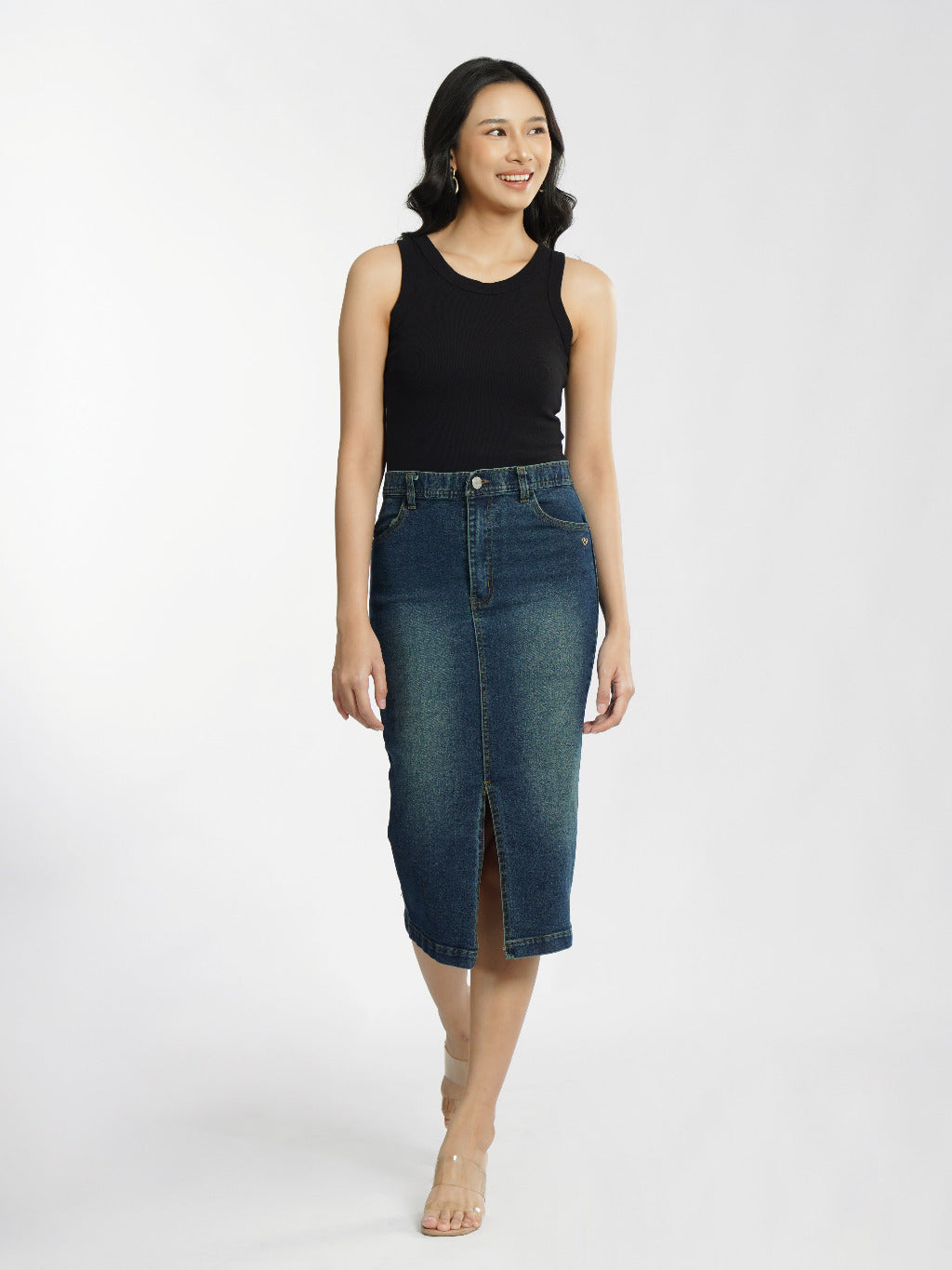 MOMELCA - Ariella Skirt | Bawahan Wanita | Rok Denim