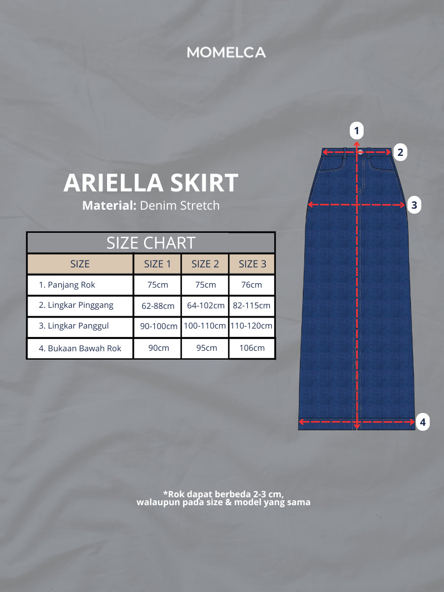 MOMELCA - Ariella Skirt | Bawahan Wanita | Rok Denim