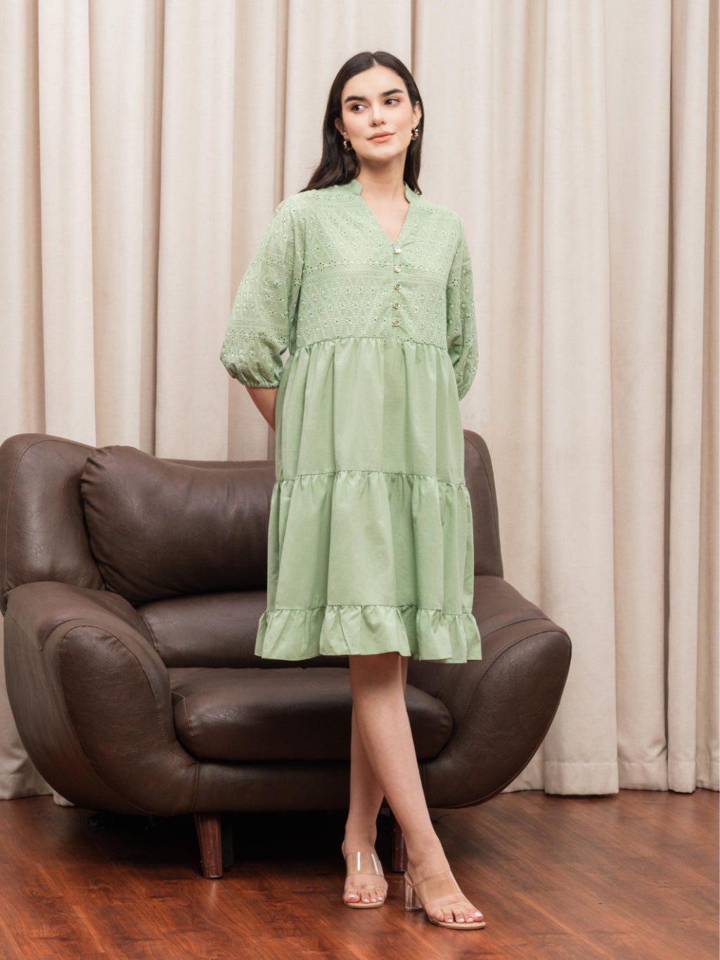 Momelca - Rania Midi Embroiderry Dress Wanita