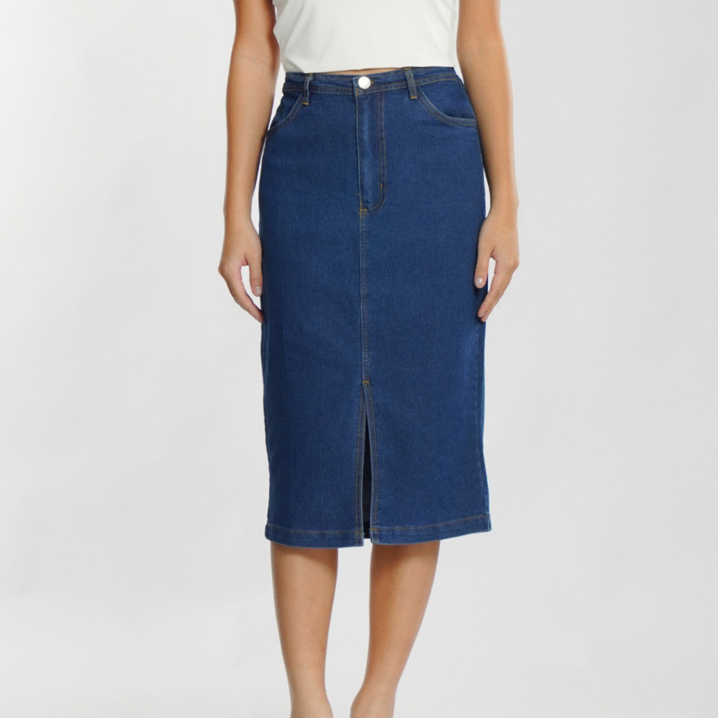 MOMELCA - Ariella Skirt | Bawahan Wanita | Rok Denim