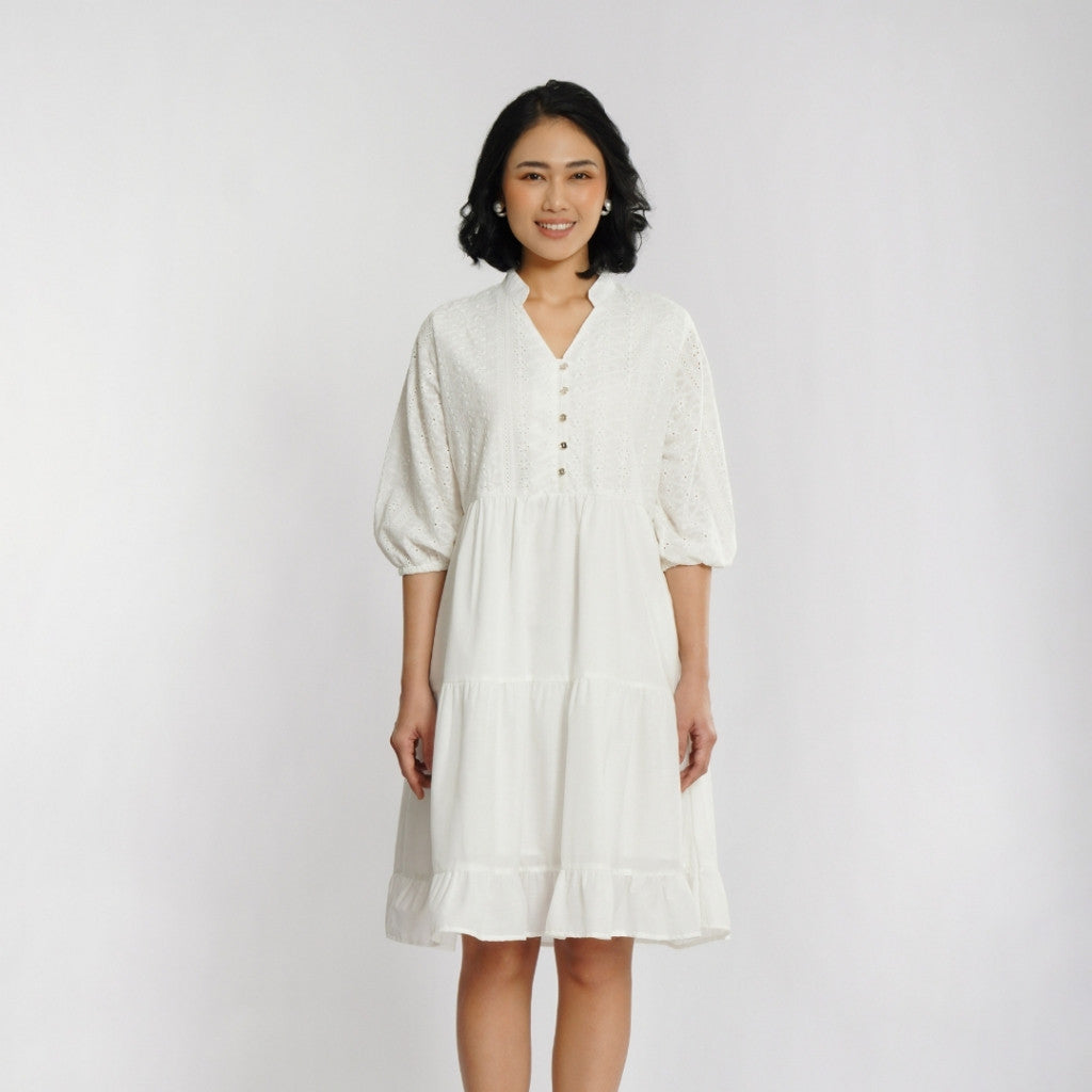 Momelca - Rania Midi Embroiderry Dress Wanita