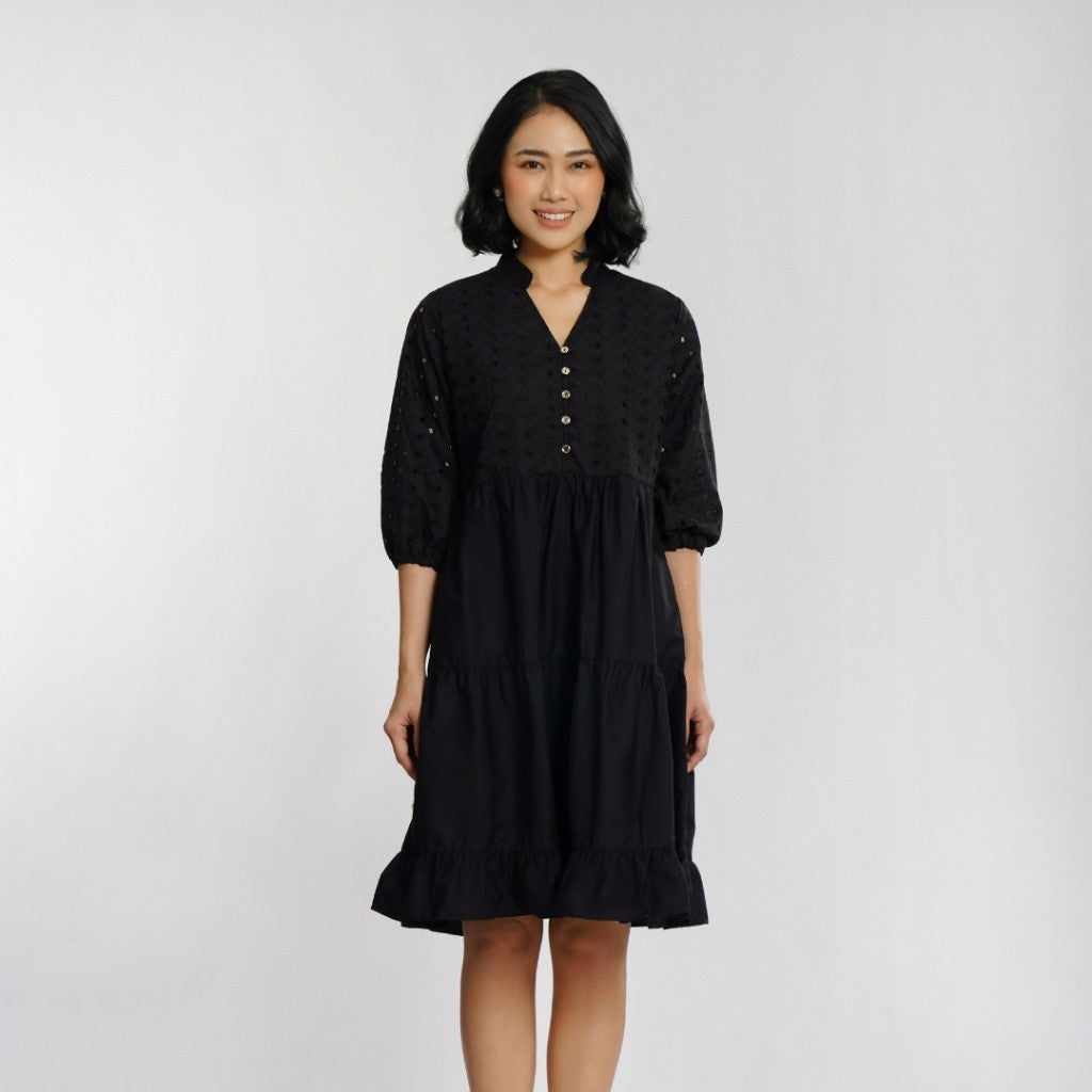 Momelca - Rania Midi Embroiderry Dress Wanita