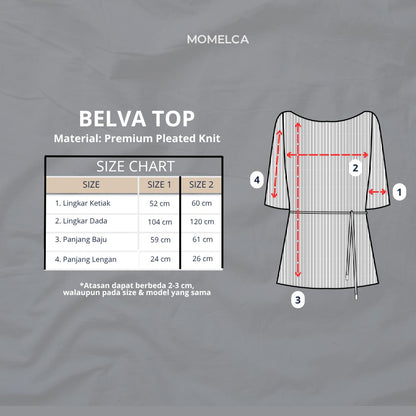 Momelca Belva Top Wanita Pleated Knit Atasan Wanita Casual Chic