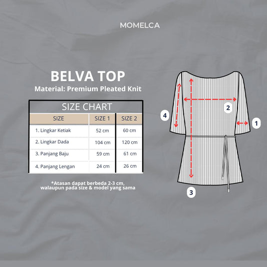 Momelca Belva Top Wanita Pleated Knit Atasan Wanita Casual Chic