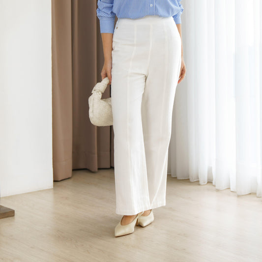 Momelca Cassie Linen Pants Celana Panjang Casual Formal Basic Wanita Nyaman