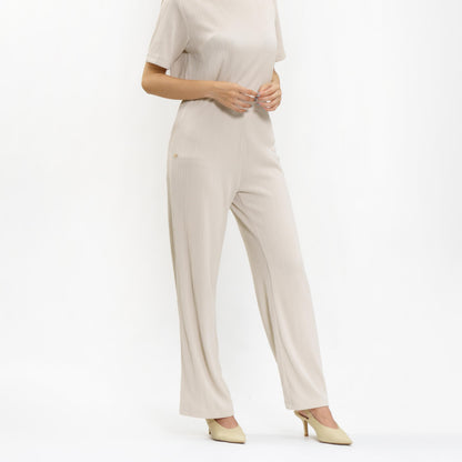Momelca Belva Pants Pleated Knit Celana Panjang Wanita Casual