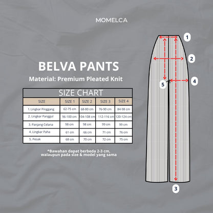 Momelca Belva Pants Pleated Knit Celana Panjang Wanita Casual