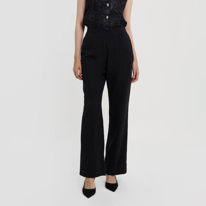 Momelca Cassie Linen Pants Celana Panjang Casual Formal Basic Wanita Nyaman