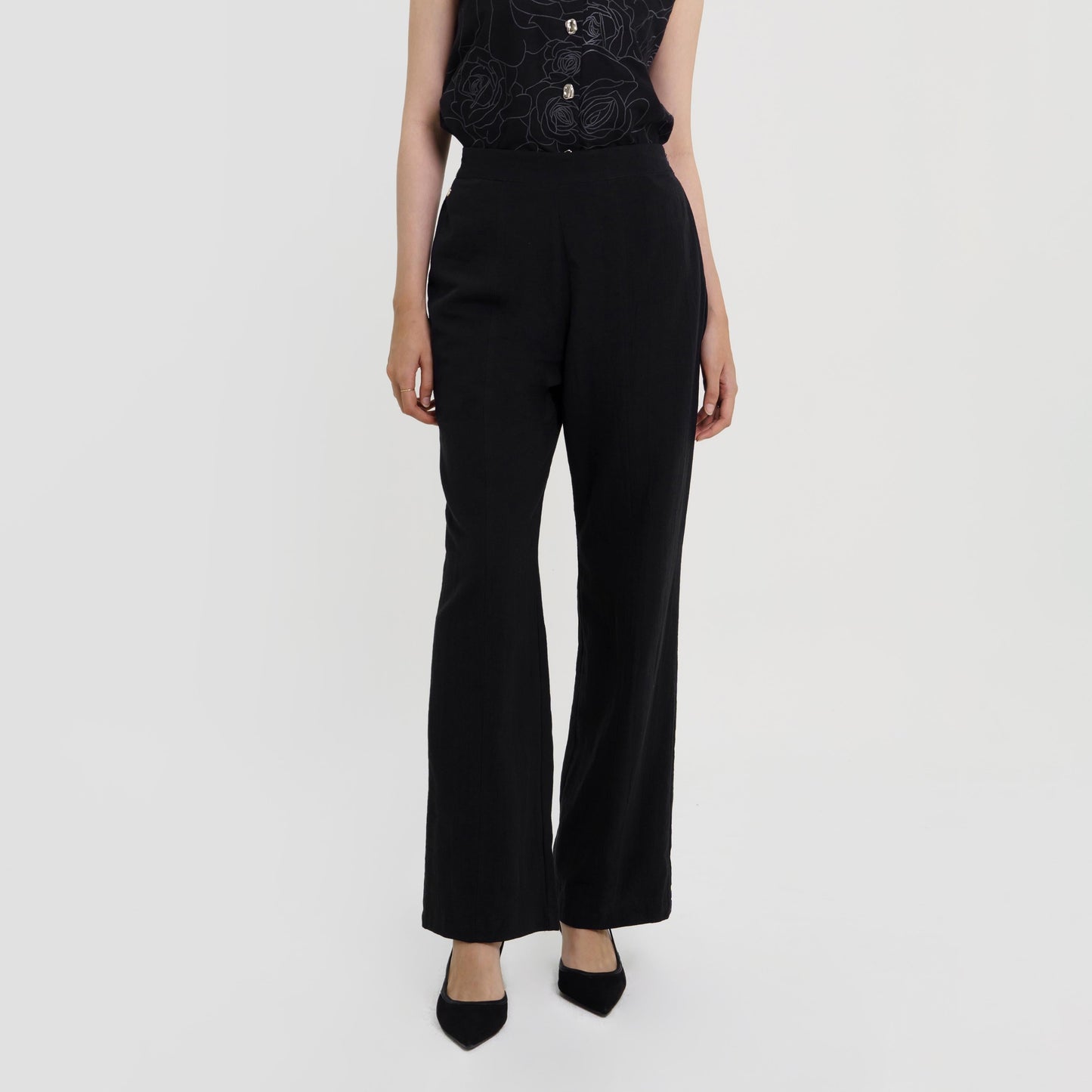 Momelca Cassie Linen Pants Celana Panjang Casual Formal Basic Wanita Nyaman