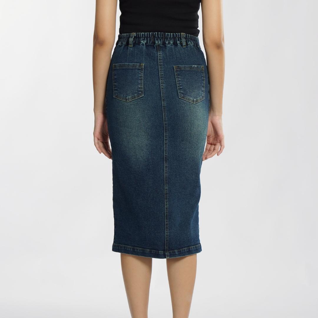 Momelca Ariella Denim Skirt - Rok Jeans Wanita