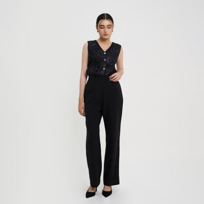 Momelca Cassie Linen Pants Celana Panjang Casual Formal Basic Wanita Nyaman
