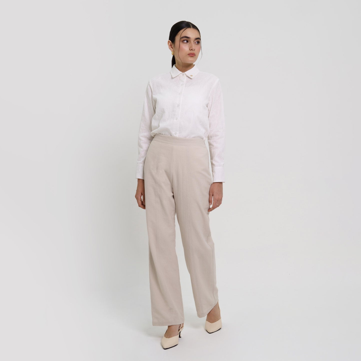 Momelca Cassie Linen Pants Celana Panjang Casual Formal Basic Wanita Nyaman