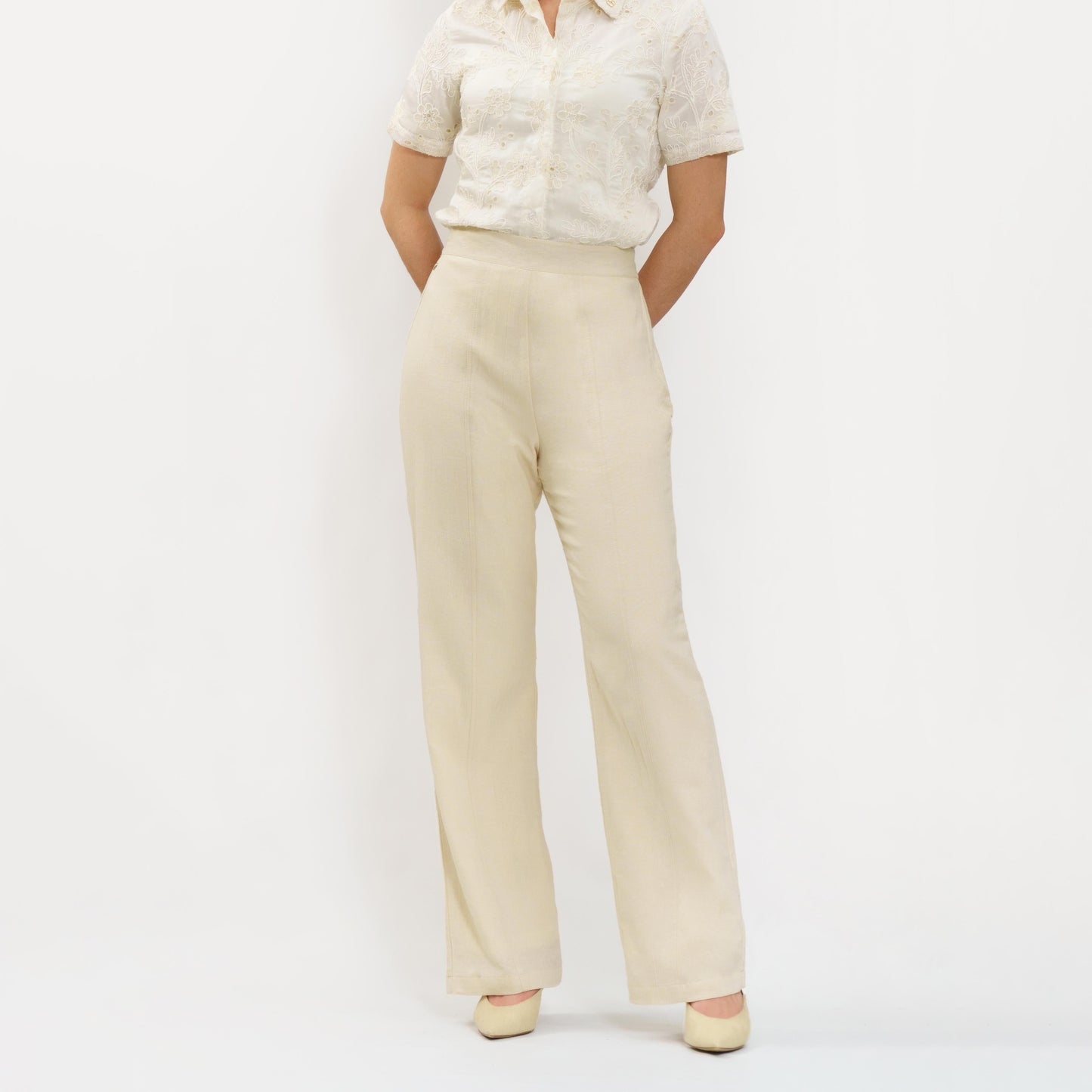 Momelca Cassie Linen Pants Celana Panjang Casual Formal Basic Wanita Nyaman