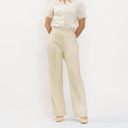 Momelca Cassie Linen Pants Celana Panjang Casual Formal Basic Wanita Nyaman