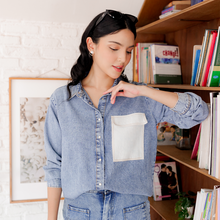 Load image into Gallery viewer, Momelca Irena Denim Top Atasan Wanita
