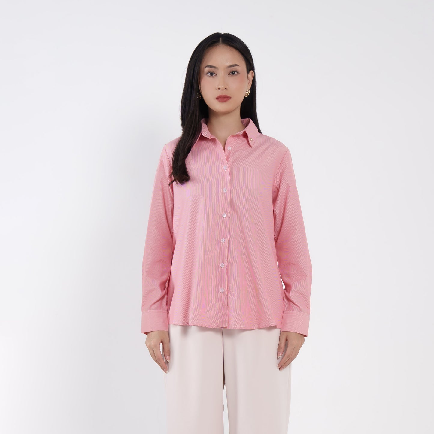 MOMELCA - Stripe Shirt | Atasan Wanita | Kemeja Salur Wanita