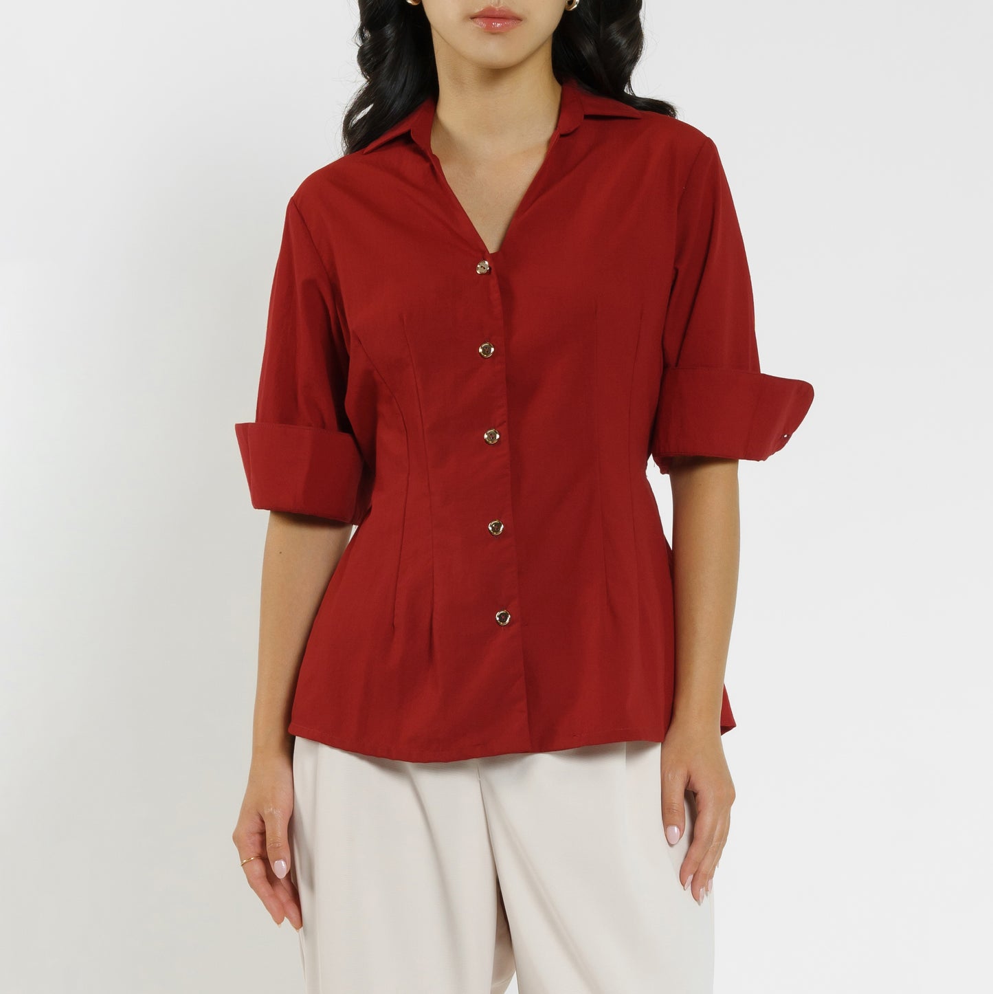 Momelca Paula Top Kemeja Lengan Pendek