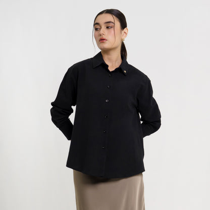 Momelca Essence Shirt Kemeja Linen Wanita Lengan Panjang