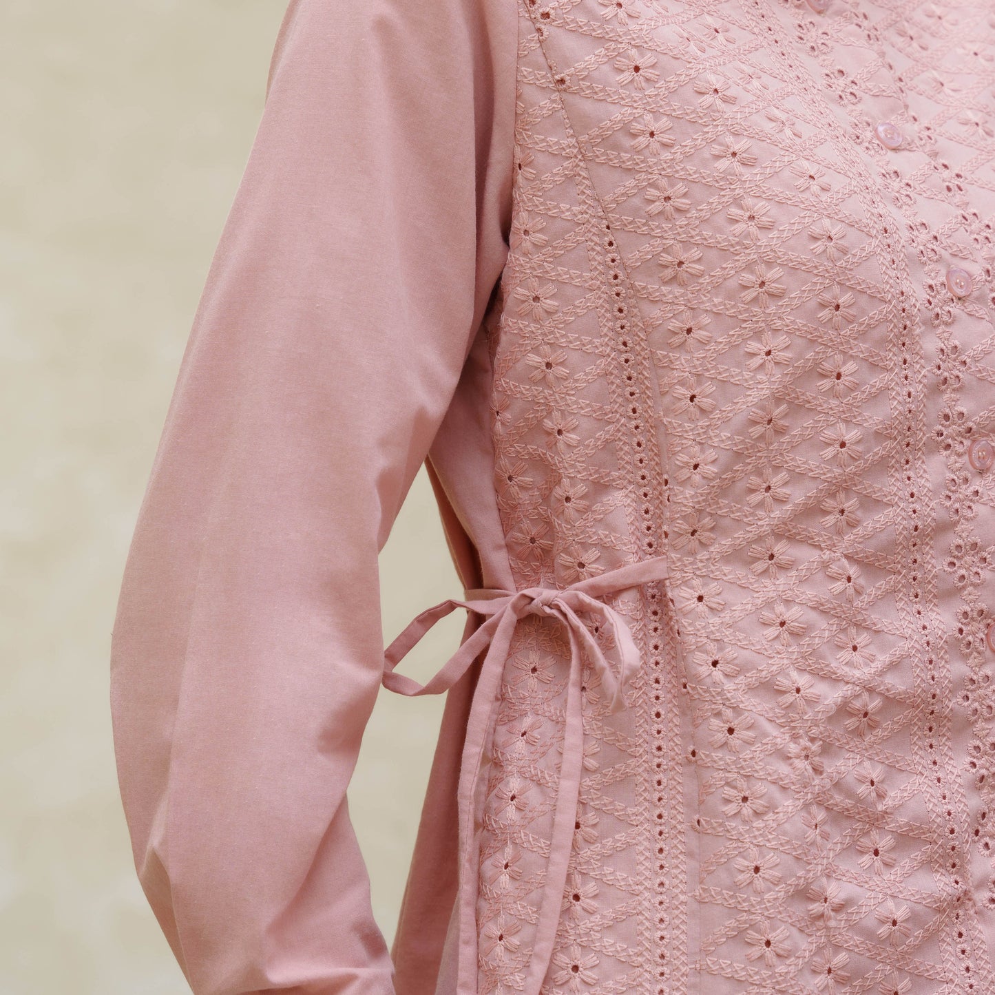 Momelca Ganiya Embroidery Shirt - Blouse Wanita Lengan Panjang