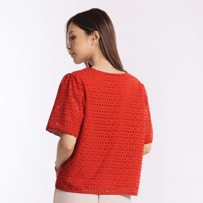 Momelca Lizzie Top Atasan Blouse Bordir Katun Wanita