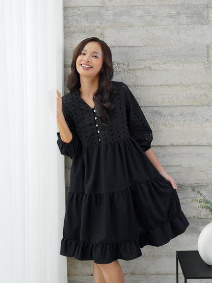 Momelca - Rania Midi Embroiderry Dress Wanita