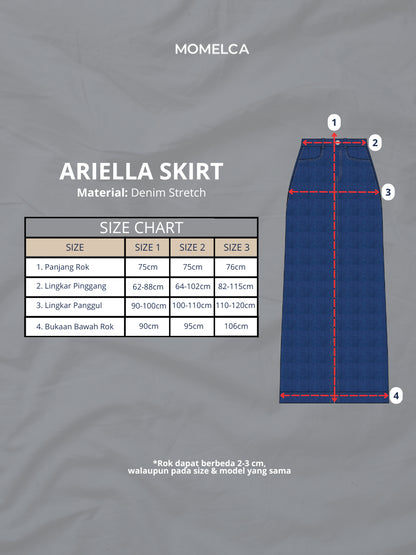 MOMELCA - Ariella Skirt | Bawahan Wanita | Rok Denim